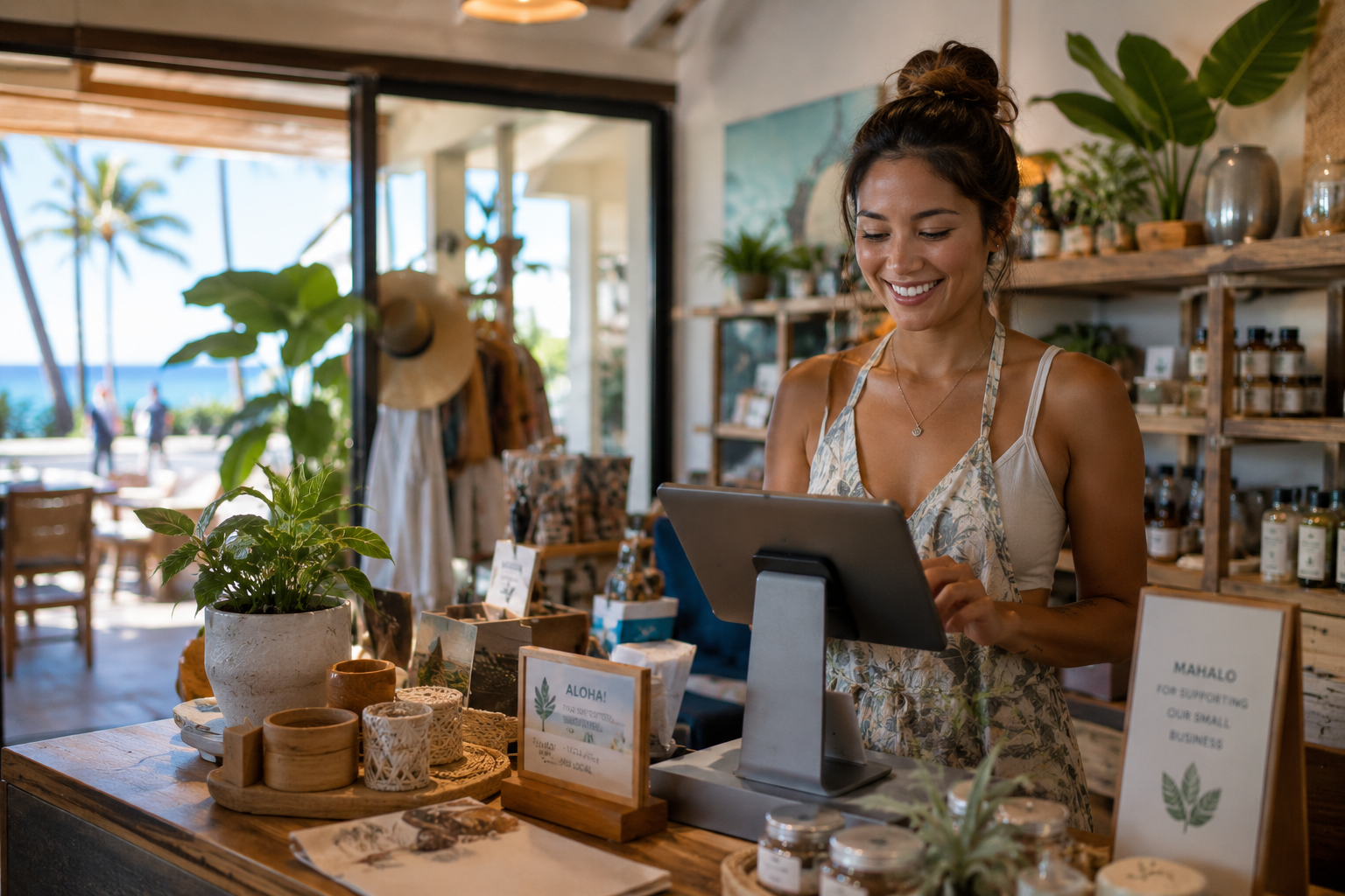 Small business professionals using technology solutions to improve productivity, cybersecurity, collaboration, and business growth.